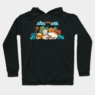 Sleeping cat with doodle art Hoodie